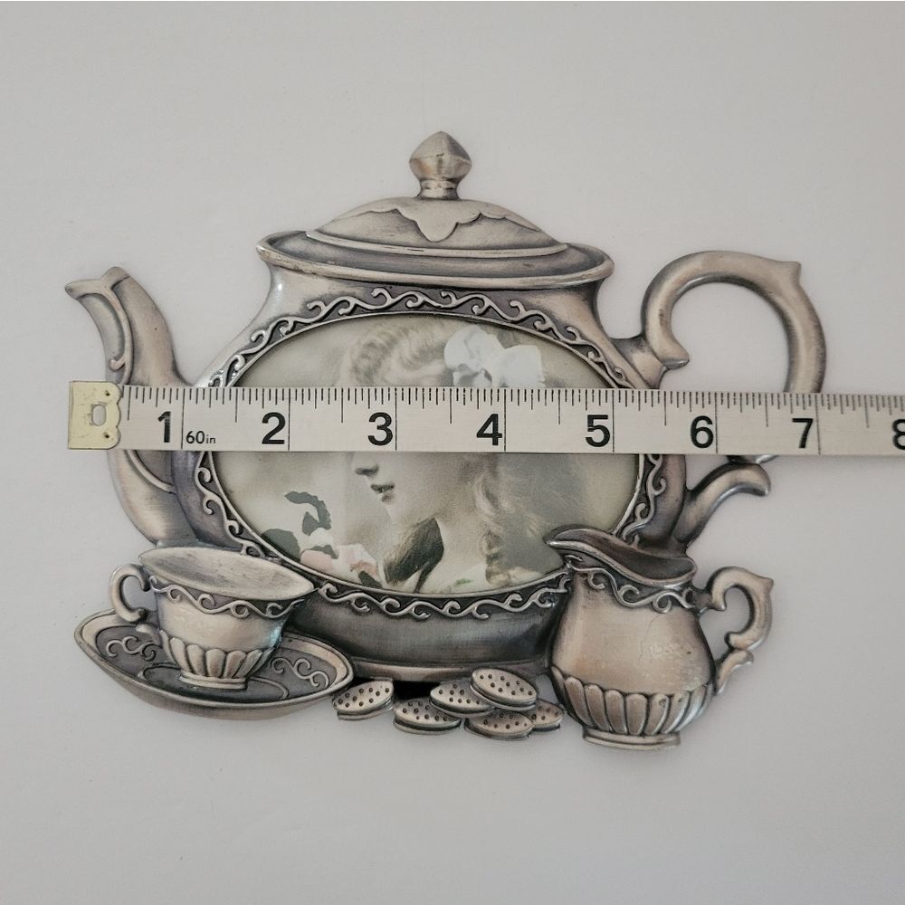 LINCO Silvertone Pewter Teapot Picture Frame - Picture 7 of 11